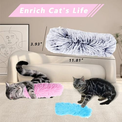 3 Pack Cat Pillows Toys, Soft Catnip Toy, Cat Chew Toy Exercise Kicker for Indoor Cats Kittens Kitty (Pink&Blue&Gray) - color: Pink&Blue&Gray