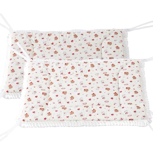 2PCS Reversible Silent Cat Bed Self Warming Pet Pad Thin Style Mat Washable Cushion Pad, Pad for Window Perch Outdoor Cat Houses, for Cats, Small Dogs, Rabbits, Non Electric,(Red Puppy,XS) - color: Red Puppy, size: X-Small