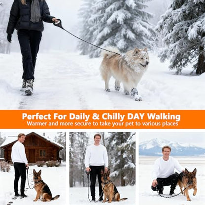 Rrechargeable Heated Dog Leash, Highly Reflective Threads Leash Rope for Medium Large Dogs, 1/2 inch - size: L