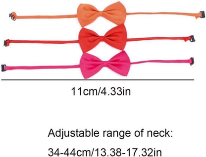 Orange Dog Bow Ties with Adjustable Collar Pet Neckties Cat Bow Tie Dogs Bowtie Collar Dog Bows Grooming Solid Puppy Neckties Cat Collars Basic Dog Collars