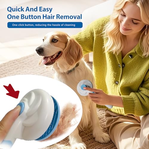 NVNAN 5 Piece Dog Grooming Brush Set with Grooming Gloves, Deshedding Comb & Massage Bath Brush | Dog Shampoo Brush - Multifunctional Pet Hair Removal Tools for Shedding, Bathing, Brushing (Blue) - color: Blue-4