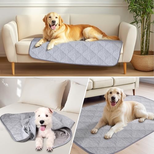 Premium Cooling Dog Blanket,Ultra-Soft & Lightweight Reversible Throw for Dogs,Washable Pet Throw Blanket with Q-MAX>0.4 for Summer,Couch Protector & Dog Bed Cover & Reusable & Built-in Strap 40x60 IN - size: L"40x60"