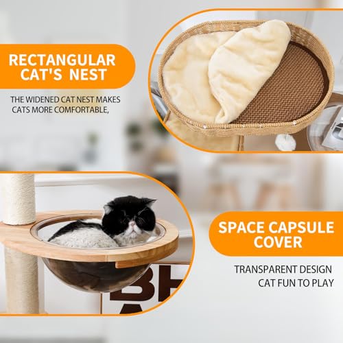 Modern Cat Tree Tower, Hand-Woven Condo for Large Cats with Sisal Scratching Post, Cute Cats Furniture Activity Center - color: LS-02-new1