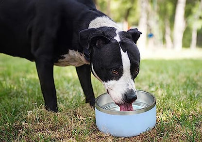 Alpine Set of 2 Stainless Steel Dog Bowls, Non Slip, Metal Pet Bowl for Food and Water, Double Walled Insulated, Rustproof, Dishwasher Safe- 32 Ounces - Black/White (AB) - color: Black/White, size: 32 oz