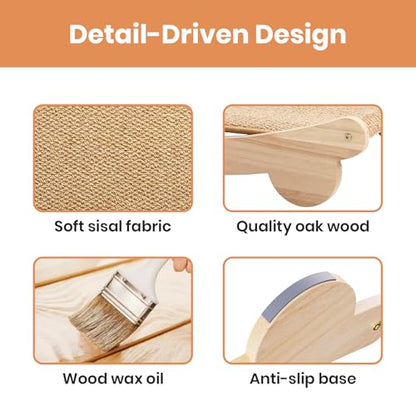 Ordora Cat Scratcher & Mat Set: 31.5" Extra Large Cat Scratch Pad&Bed – Cat Wall Scratcher Protects Sofas and Furniture – Ideal for Indoor Cats to Scratch and Rest - size: Extra Large scratcher+mat