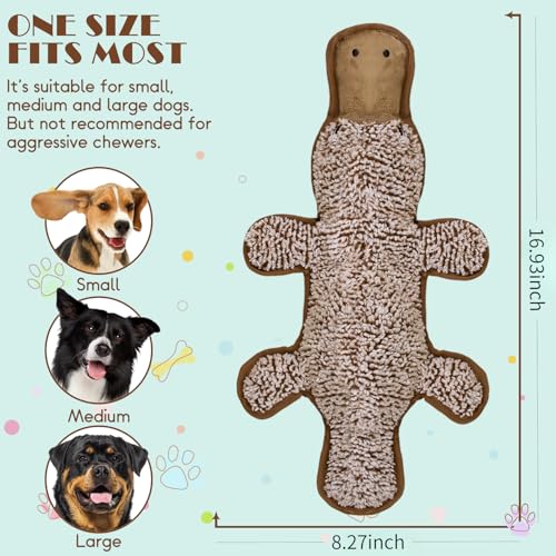 No Stuffing Dog Squeak Toys- Chew Toys for Small Medium Large Breed- Durable Puppy Teething Interactive to Keep Them Busy- Best Birthday Gift(Platypus) - color: Coffee