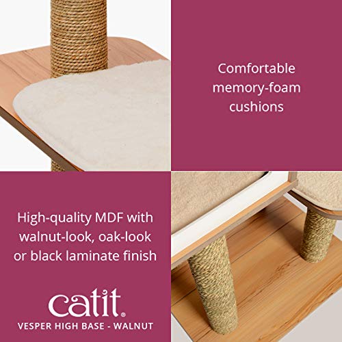 Vesper Cat Tree, High Base, Walnut, 52045 - color: Walnut