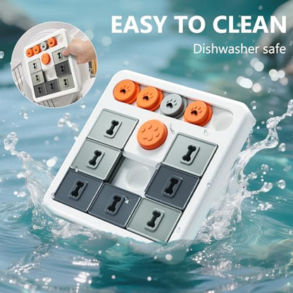 Durable Dog Puzzle Toy and Slow Feeder - Tough Dog Toys with Squeaky Sounds, Interactive Pet Toys for Small and Large Dogs to Keep Them Busy, Includes Food Dispensing Feature
