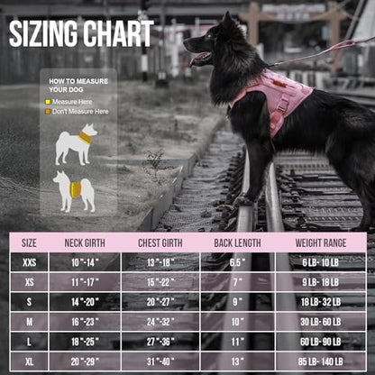OneTigris Tactical Dog Harness Vest,No-Pull Service Dog Vest with Hook & Loop Panels,Adjustable Dog Vest Harness for Walking Hiking Training(Pink,XS) - color: Pink, size: XS