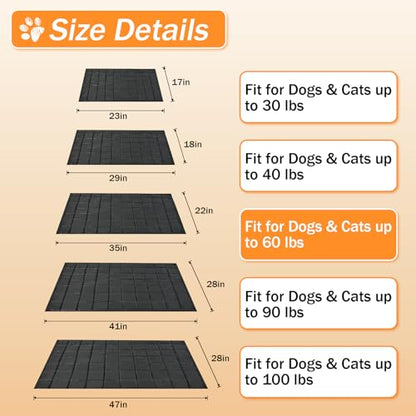 Chew Proof Dog Mat for Aggressive Chewers, 22" x 35" Machine Washable Dog Crate Pad Quilted Mat, Ultra-Durable Indestructible Pad for Medium Dogs, Black Kennel Pad - size: 22"x35"