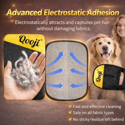 Pro Pet Hair Remover Glove–Reusable Electrostatic Fur Cleaning Mitt for Dogs & Cats, Removes Hair from Furniture, Sofa, Carpet & Car, Grooming & Deshedding Tool (BlueYellow) - color: BlueYellow