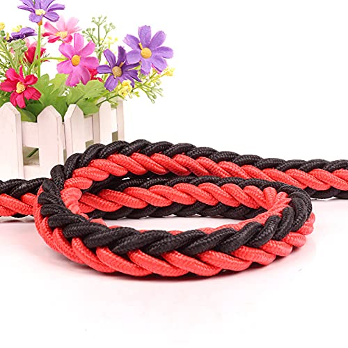 Love Dream Dog Collar and Leash Set, Heavy Duty Nylon Braided Rope Strong 4 FT Dog Leash and Martingale Training Collar for Small Medium Large Dogs Training and Walking (Red & Black) - color: Red & Black, size: X-Large (Thick 2.5cm)