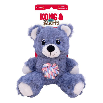 KONG Knots Teddy Bear - Knotted Rope Tummy and Tail - Soft Plush Dog Toy (Small)