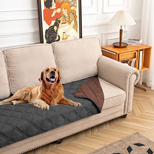 SUNNYTEX Waterproof & Reversible Dog Bed Cover Pet Blanket Sofa, Couch Cover Mattress Protector Furniture Protector for Dog, Pet, Cat (30"*70",Chocolate/Dark Grey)