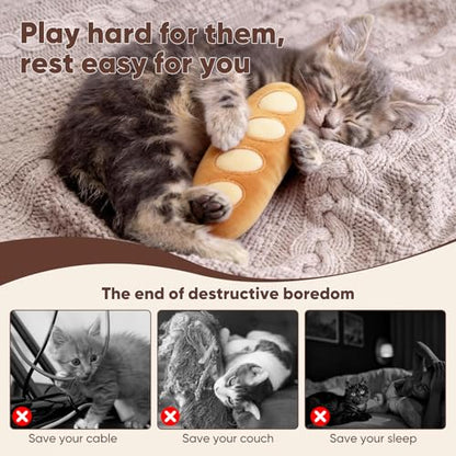 CiyvoLyeen Bread Catnip Toys, Cat Toy for Indoor Interactive Toys, Kitten Chew Bite Kick Toy Baguette Croissant Pretzel Toast Bun Cinnamon Roll Plush Catmint Pet Birthday Presents 6 Pack - color: Bread - 6Pcs