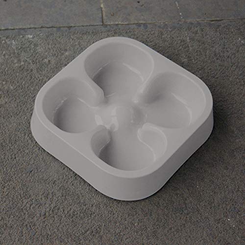 Healthy Slow Feeding Dog Bowl for French Bulldog -Slow Feeder Dog Bowl No Chocking Dog Cat Food Water Bowl with Four-Leaf Clover Pattern (Grey) - color: Grey