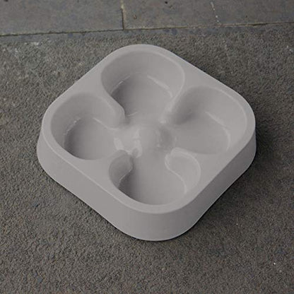 Healthy Slow Feeding Dog Bowl for French Bulldog -Slow Feeder Dog Bowl No Chocking Dog Cat Food Water Bowl with Four-Leaf Clover Pattern (Grey) - color: Grey