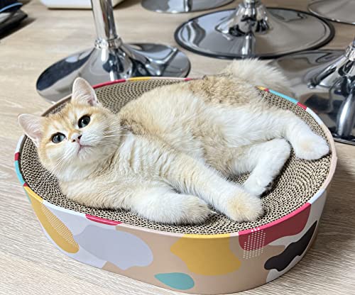 Cat Scratcher Lounge Bed - Lounge Couch for Indoor Cats Oval Shape 17"x13" Long Lasting Furniture