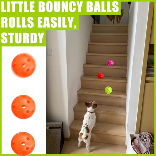 24Pcs Cat Ball Toy, Low Noise No Bells Holey Plastic Cat Balls, Funny Interactive Cats Toys for Indoor Cats, Firm Toy Balls for Kitten Puppy Ferret Bird (1.65") - color: 24pcs-mixed