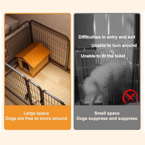 Dog Playpen for Indoor & Outdoor, 6 Panels Heavy Duty Dog Playpen, Foldable Metal Pet Play Pen Exercise Pen, Stainless Steel Pet Fence Barrier for Dog Cat Rabbit Indoor Outdoor Home Yard