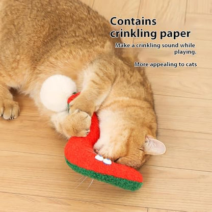 Catnip Crinkle Toy for Cats, Fun Punctuation Shape Plush Pillow Toy, Self-Play & Chewing, Soft Cuddly Cushion for Kittens (Red) - color: Red