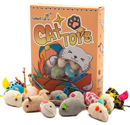 Fashion's Talk Mouse Cat Toys Soft Plush Catnip Mice Assorted Style Variety Pack 32 Count - size: 32-Pack Catnip Mice