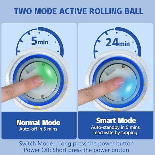 Dog Interactive Toys, Tough Dog Toys Ball, Etpu Material Chew Toy, Durable Chasing Toy, Long Battery Life, Healthy Stress Relief Toy for Medium and Large Dogs (Blue,Large) - color: Blue, size: L 3.4in