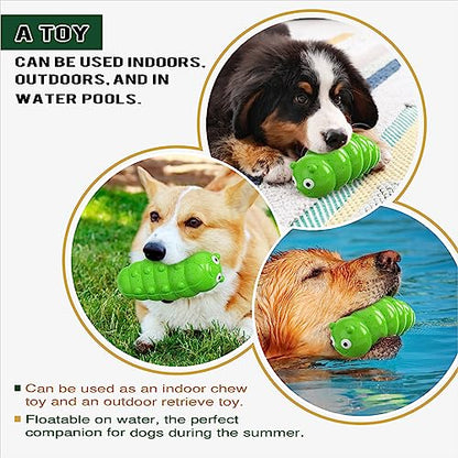 Dog Chew Toys, Squeaky Interactive, for Aggressive Chewers, TPR Rubber, Tough and Durable (Green) - color: Green