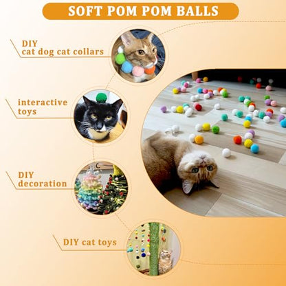 100Pcs Cat Toys Assortment for Indoor Cats, Interactive Kitten Toys Variety Pack with Mice Toys, Sparkle Balls, Soft Pom Poms & Spring Toys, Kitten Starter Kit for Boredom & Exercise