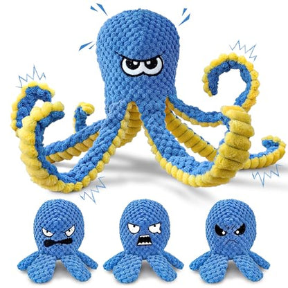 Interactive Dog Toys Octopus, 4 Pack Squeaky Hide And Seek Large Dog Toys to Keep Them Busy, Tough Plush Chew Toy, Tug of War Doggie Toy for Small,Medium and Large Breeds, Puppy Toys Puzzle - color: 4 Pack Octopus