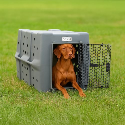 Dakota 283 Crate - Canine Rough and Tough Economy Kennel (Dark Granite, Large) - color: Dark Granite, size: Large