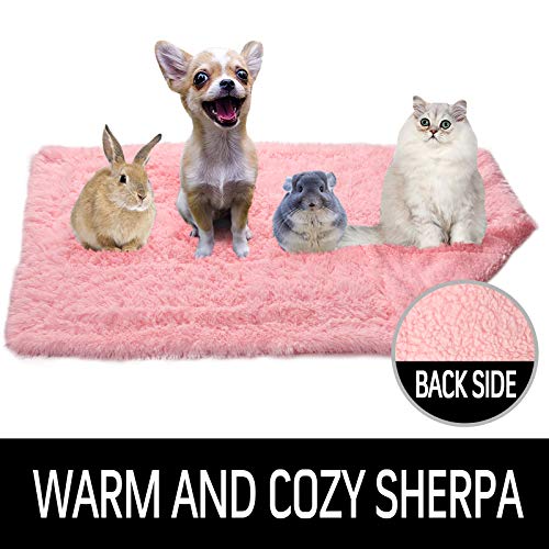 LOCHAS Luxury Fluffy Dog Blanket, Extra Soft and Warm Sherpa Fleece Pet Blankets for Dogs Cats, Plush Furry Faux Fur Puppy Throw Cover, 20''x30'' Pink - color: Pink, size: Small(20''x30'')