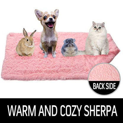 LOCHAS Luxury Fluffy Dog Blanket, Extra Soft and Warm Sherpa Fleece Pet Blankets for Dogs Cats, Plush Furry Faux Fur Puppy Throw Cover, 20''x30'' Pink - color: Pink, size: Small(20''x30'')