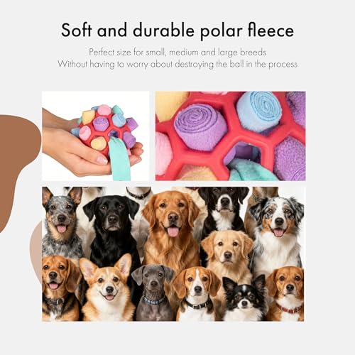 Mira's Pocket Dog Snuffle Ball Toy, Mental Stimulation Chew Toy for Dogs & Cats, 14cm Licking Mat Treat Dispensing Ball with Hollow Design, Slow Feeder for Fast Eaters (Red) - color: Red