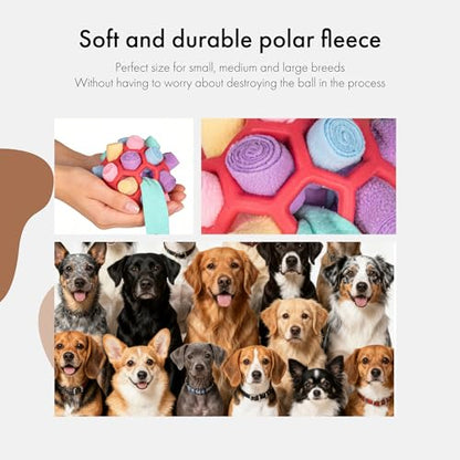 Mira's Pocket Dog Snuffle Ball Toy, Mental Stimulation Chew Toy for Dogs & Cats, 14cm Licking Mat Treat Dispensing Ball with Hollow Design, Slow Feeder for Fast Eaters (Red) - color: Red