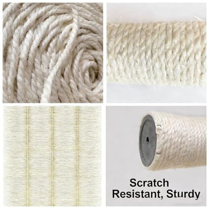 4 PCS M8 Cat Scratching Post Replacement,15.7Inch Sisal Pole Cat Tree Replacement Post with Screws,DIY Scratcher Scratching Post Replacement, Pad, Crafts Gardening Hammock Home Decorating