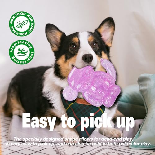 Monkey Dog Chew Toy, Indestructible Dog Rubber Toy for Medium & Large Dogs, Tough No Stuffing Puzzle Toy, Anxiety Relief & Dental Care, Interactive Cognitive Toy, 4.92inch (Pink) - color: PINK