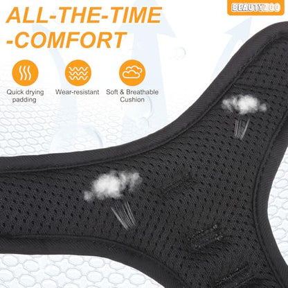 BEAUTYZOO No Pull Dog Harness Medium,Adjustable Dog Harness and Leash Set -Easy Wearing with 3 Buckles/Control Handle,No Choke Soft Padded Reflective Pet Vest for Training Walking Hiking, M - color: Geometry, size: M: chest 16"-28"