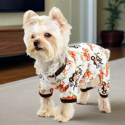 Dog Pajamas for Small Dogs, Soft Thin Pjs Jammies Cat Doggie, Summer Pet Cute Puppy Clothes Outfits Dogs Boy Girl(Monkey,XS) - color: Monkey, size: X-Small (Chest 11.8 in)