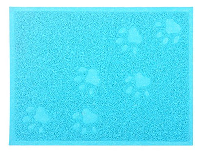 Cat Litter Box Debris Catcher Mat,Kitty Scatter Control Rug,16x12 Inches,5 Colors Available (Blue) - color: Blue
