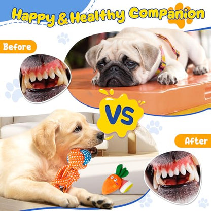 Puppy Toys 23 Pack, Interactive Dog Toys for Puppy Teething, Puppy Chew Toys with Squeaky Plush Toys, Rope Toys and Dog Treat Balls, Puppy Teething Toys for Small Dogs, Blue