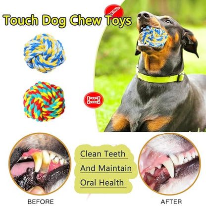 Natural Cotton Dog Rope Toys,Tough Tug of War Dog Toys for Large, Medium & Small Dogs, Tough Dog Rope Toys for Aggressive Chewers, Helps Clean Teeth & Prevent Furniture Destruction(8PCS) - color: colorful-8PCS
