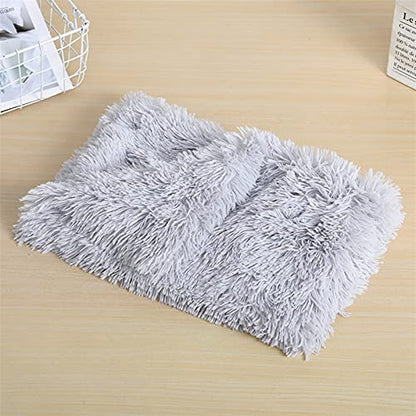 Pet Faux Fur Calming Blanket Soft Dog Cat Protector with Two-Side Fur, Thick Shaggy Bed Throws Pet Blankets Soft Fuzzy Microfibe Cat Throw Bed Couch Washable 22"x14" Inch Light Grey - color: Light Grey, size: 22"x14" Inch