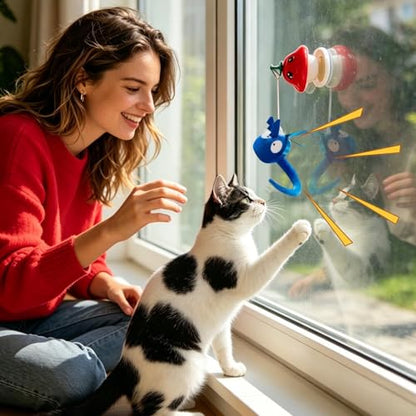 Simulated Chirping Bird Cat Toy - 15x6x8cm Touch Activated Plush Catnip | Pet Enrichment Teaser Toy | Battery Powered Interactive Puppy Playthings for Indoor Kitten Enrichment Playing Training