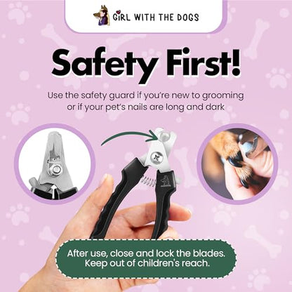 Pet Nail Clippers by Girl With The Dogs, Nail Clippers for Grooming and Claw Care for Cats/Dogs (Small) - size: Small