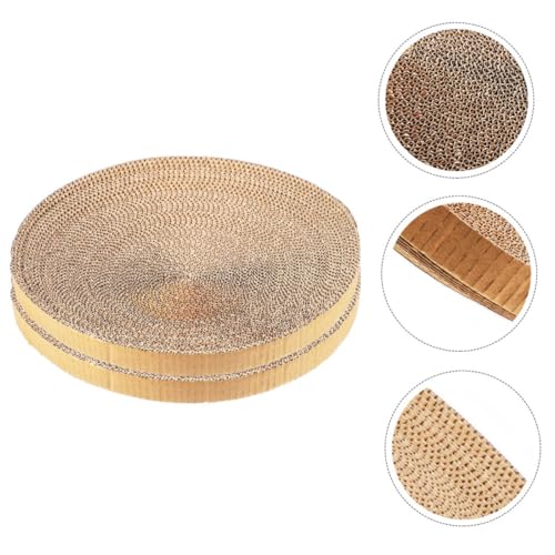 Cabilock 2pcs Replaceable Cat Scratch Board Corrugated Cardboard Pad Sturdy Fun Scratcher Floor Accessory for Indoor Cats and Kittens