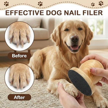 Dog Nail File, Grinder Board Scratch Pad with 4-Pack Replaceable Sandpaper Discs, Gentle Pet Nail Care Tool for Dogs and Cats