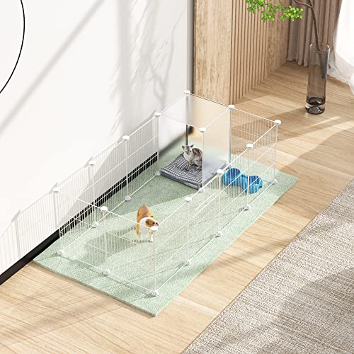 HOMIDEC Pet Playpen,Small Animals Cage DIY Wire Yard Fence with Door for Indoor/Outdoor Use,Portable for Puppies,Kitties,Bunny,Turtle 48" x 24" x 16" - style: White