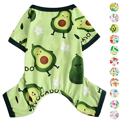 Dog Pajamas Pjs Spring Summer Dog Clothes for Small Dogs Girl - Boy - Medium Size Dogs, Soft Stretchy Puppy Clothes Doggie Onesies Cat Pet Jammies Outfit (Avocado Green, X-Small) - color: Avocado Green, size: X-Small（1-2 lb)