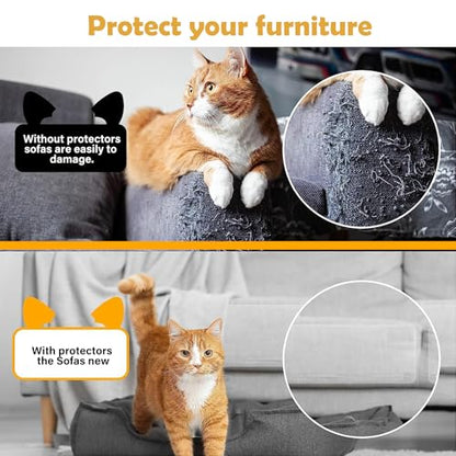 Cat Couch Protector 15.7" x 118" Thickened Anti Cat Scratch Furniture Protector 100% Transparent Free Cutting Couch Protector for Door Wall - size: 15.7" x 118"